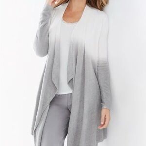 Women's Barefoot Dreams Grey Ombre Open-Front Sweater Cardigan